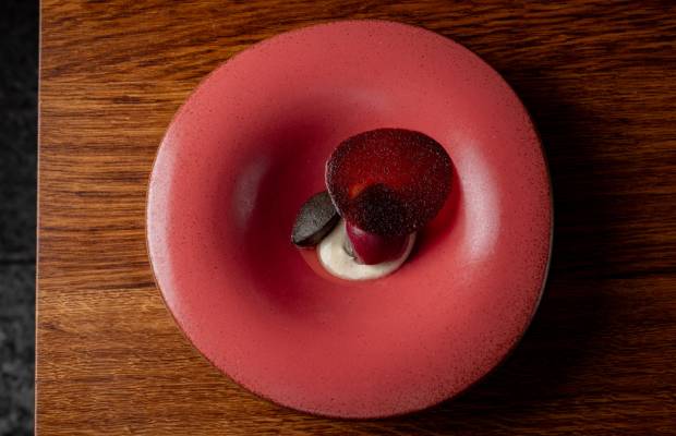 Official photograph of a plated Ikoyi course from The World's 50 Best Restaurants 2025 listing.