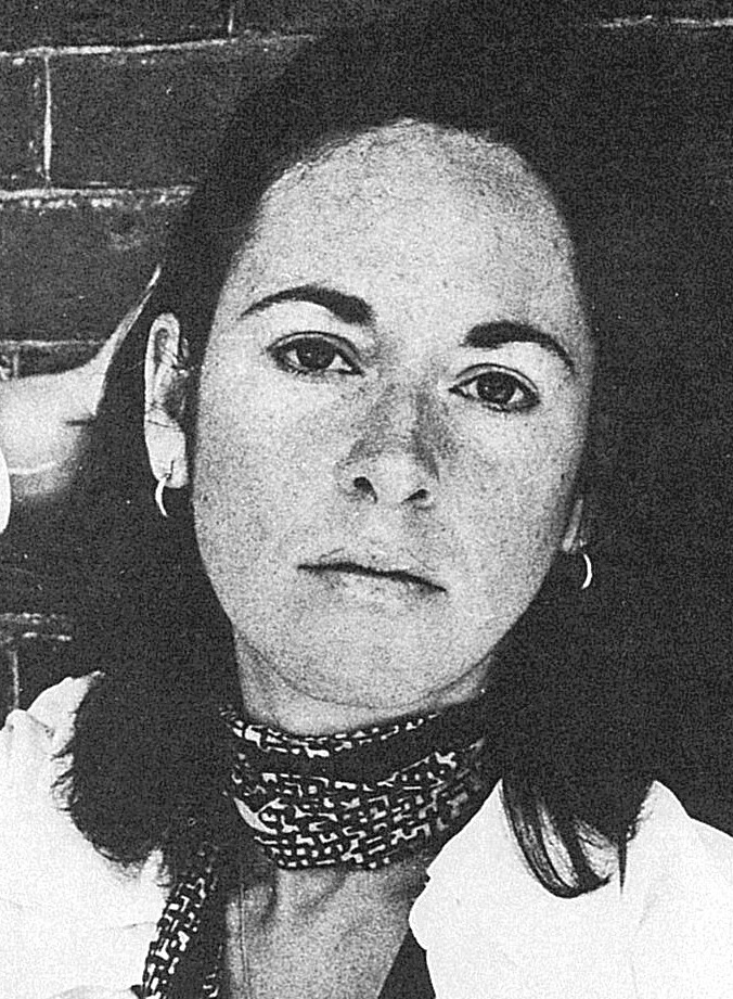 Archival black-and-white portrait of Louise Gluck circa 1977.