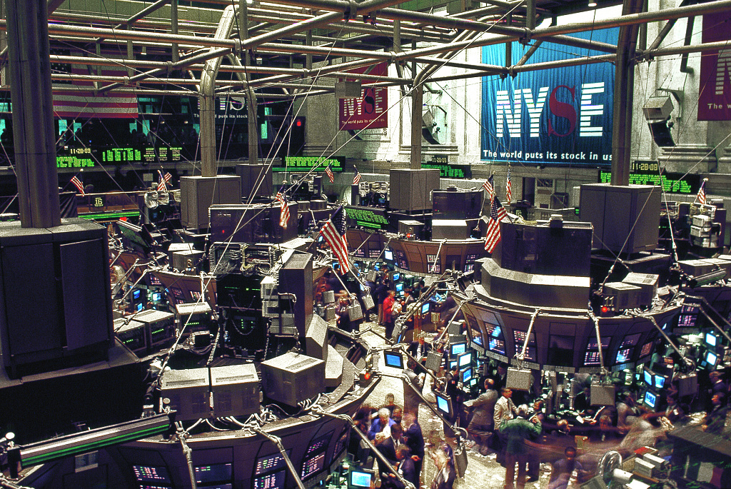 The New York Stock Exchange trading floor on Wall Street.