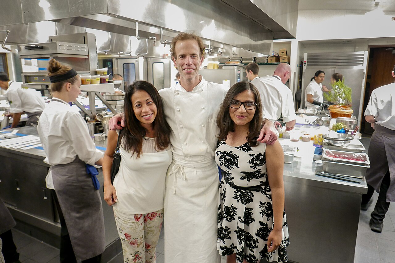Chef Dan Barber standing indoors at Blue Hill at Stone Barns in 2017.