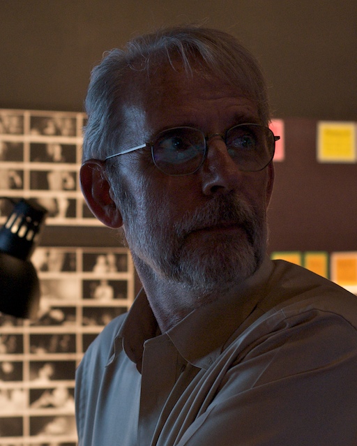 Walter Murch working at a desk in Buenos Aires in 2008.