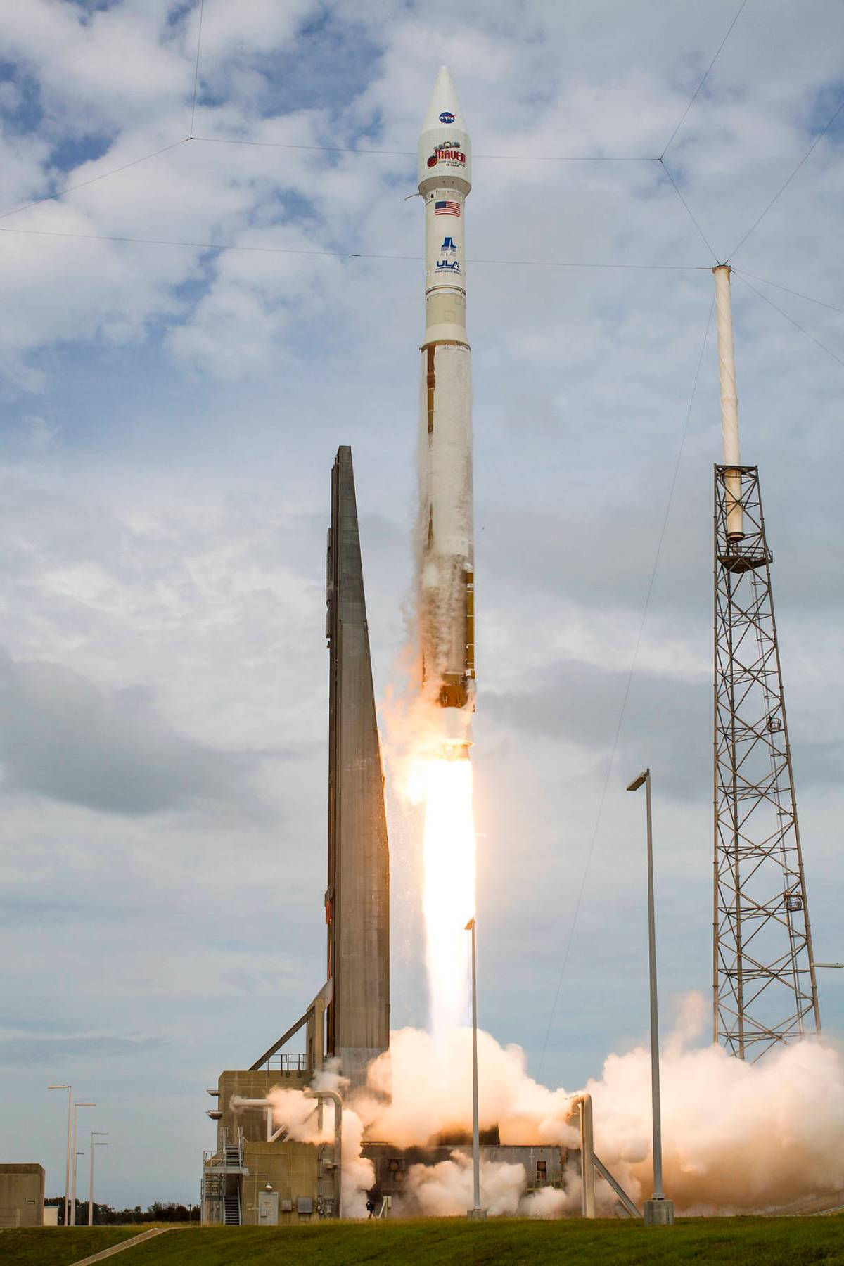 A United Launch Alliance Atlas V rocket carrying NASA's MAVEN spacecraft launches from Cape Canaveral in November 2013.