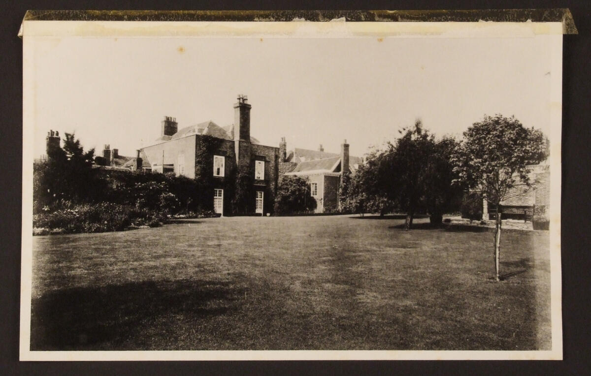 Archival photograph of the garden front of Lamb House and its separate Garden Room in Rye.
