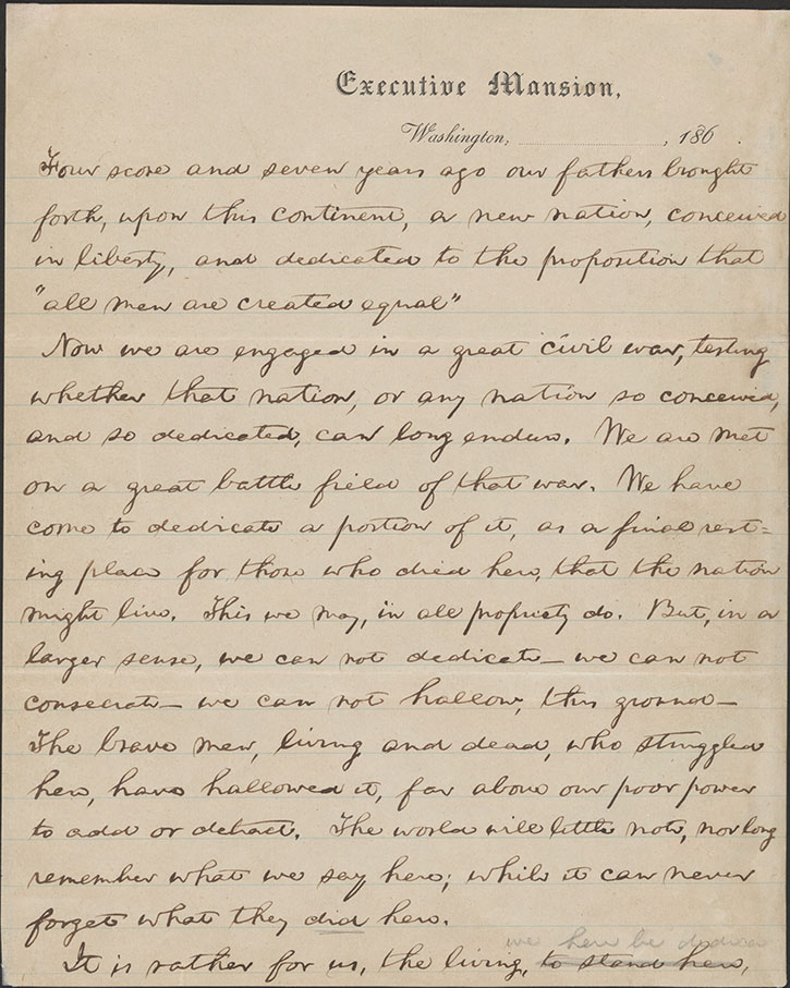 Gettysburg Address, read as a primary source: how Lincoln turns 272 words into a theory of civic time